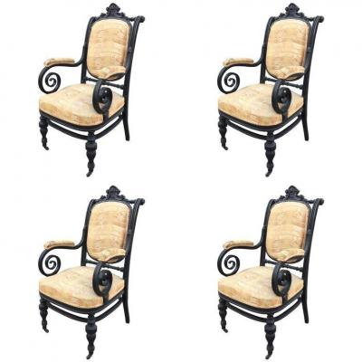 Jacob And Josef Khon, 4 Armchairs 101 / F, Circa 1902, Niii Style