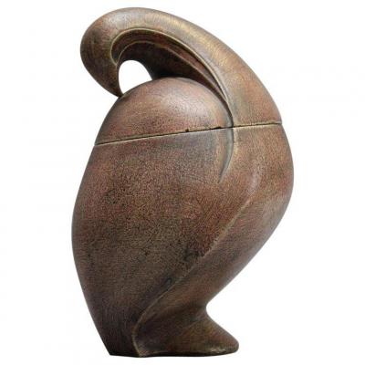 Maxime Fillon (1920-2003)  Pot Couvert En Ceramique, Signé, Circa 1950