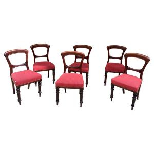 6  Chaises Louis Philippe En Acajou