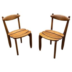 Guillerme Et Chambron Authentique Paire De Chaises Modele 