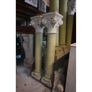 Pair Of Neoclassical Syle Plaster Columns Circa 1930, 172 Cm High