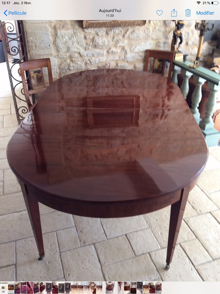Grande Table 6 Pieds à Ceinture  En Acajou de Cuba-photo-3