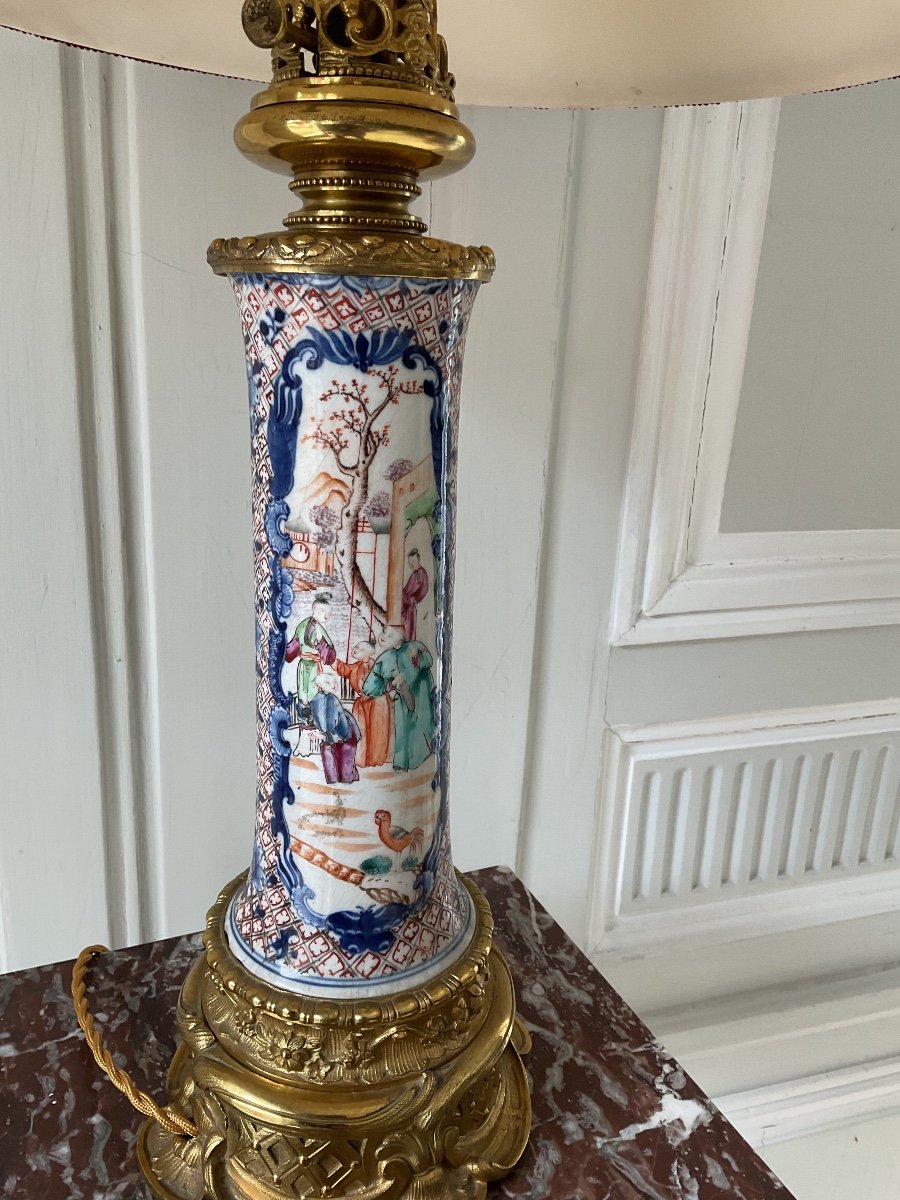 Pair Of Bronze Mounted Chinese Porcelain Lamps-photo-4