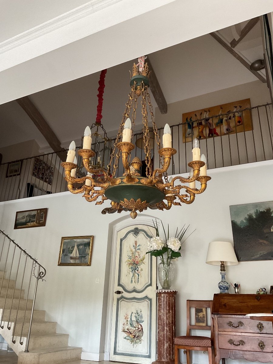Large Empire Style Chandelier With 12 Arms Of Light-photo-2