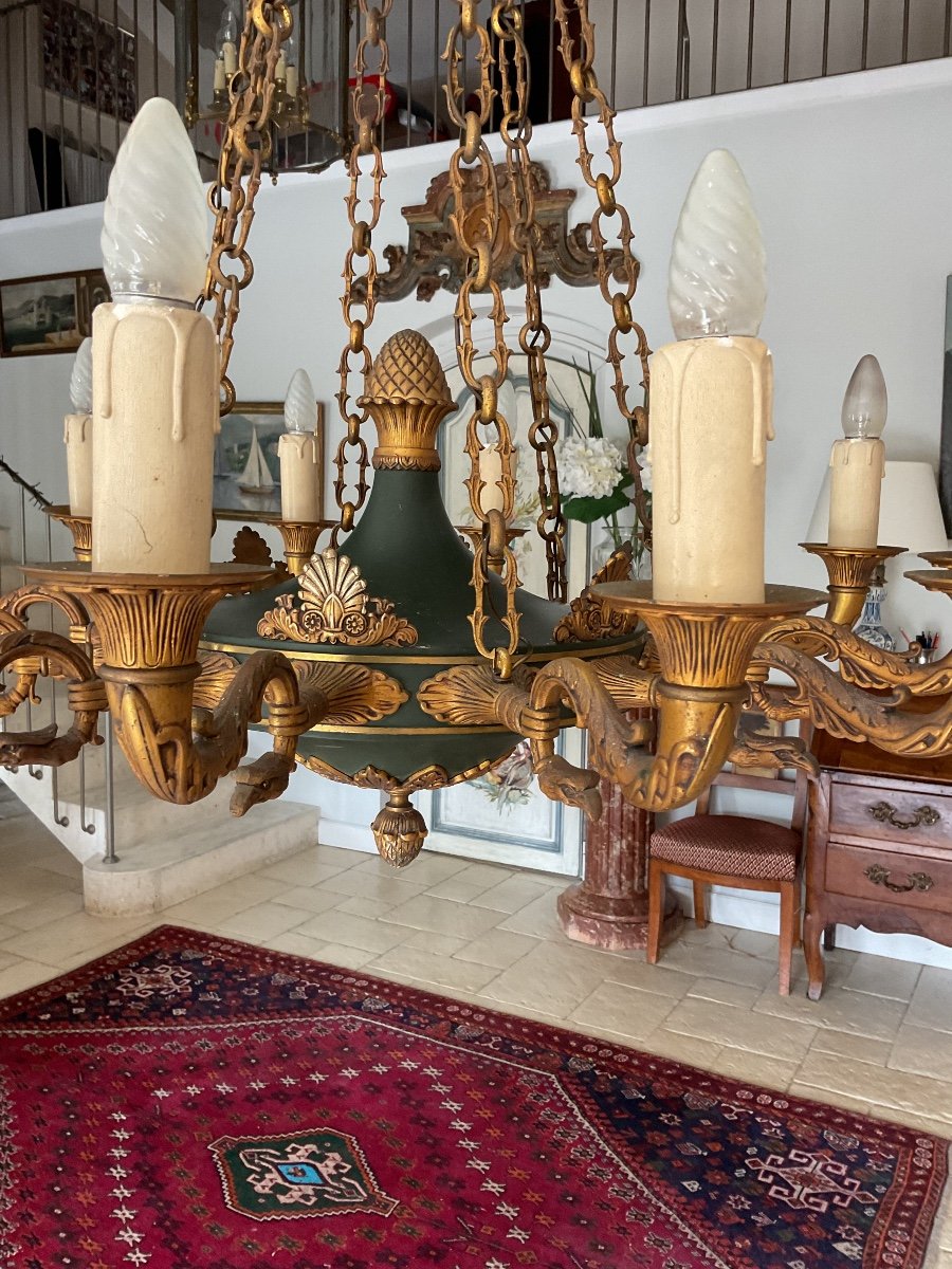 Large Empire Style Chandelier With 12 Arms Of Light-photo-3