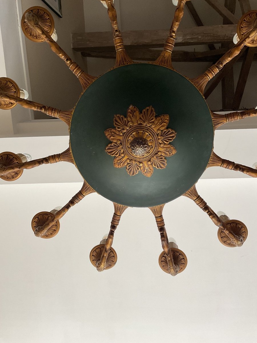 Large Empire Style Chandelier With 12 Arms Of Light-photo-2