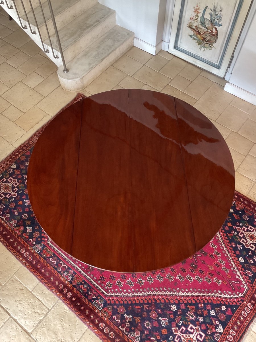 Table de salle à manger Louis XVI  à 6 Pieds En Acajou Massif Verni .-photo-2
