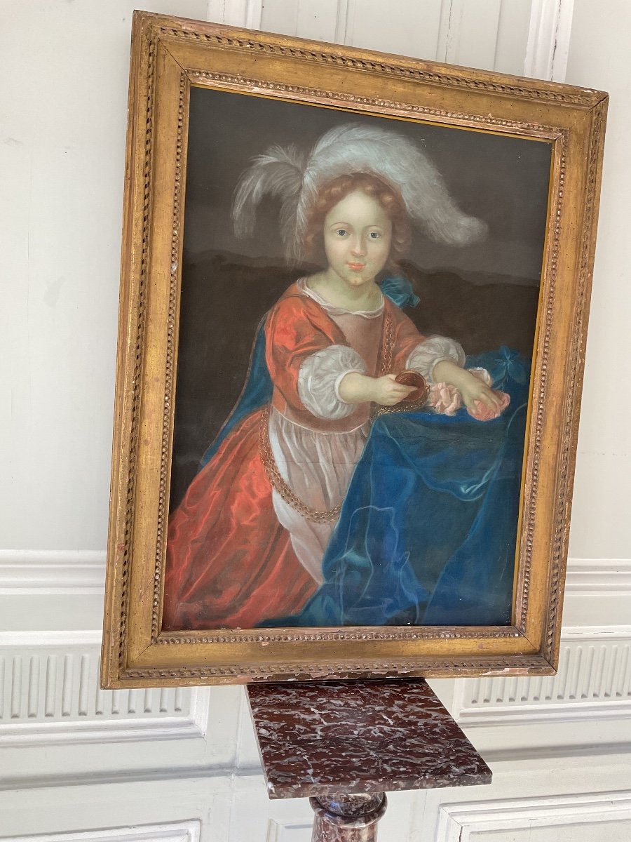 18th Century French School Portrait Of A Child-photo-2