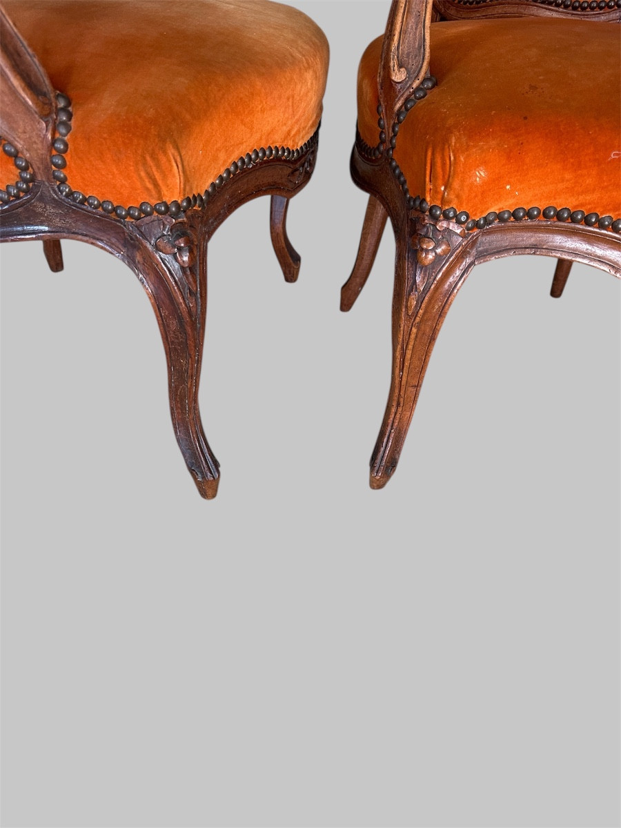 Pair Of Louis XV Period Cabriolet Armchairs-photo-2
