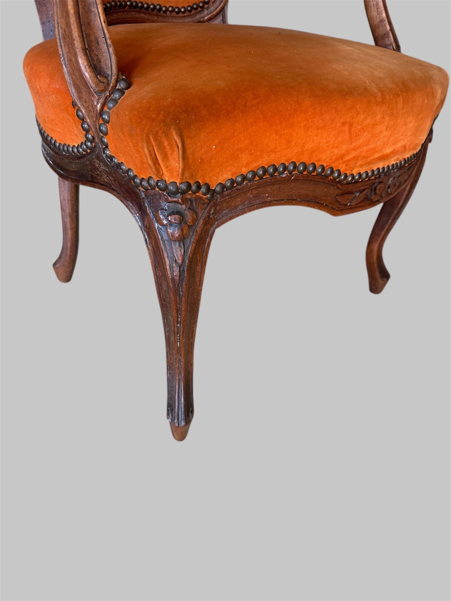 Pair Of Louis XV Period Cabriolet Armchairs-photo-1