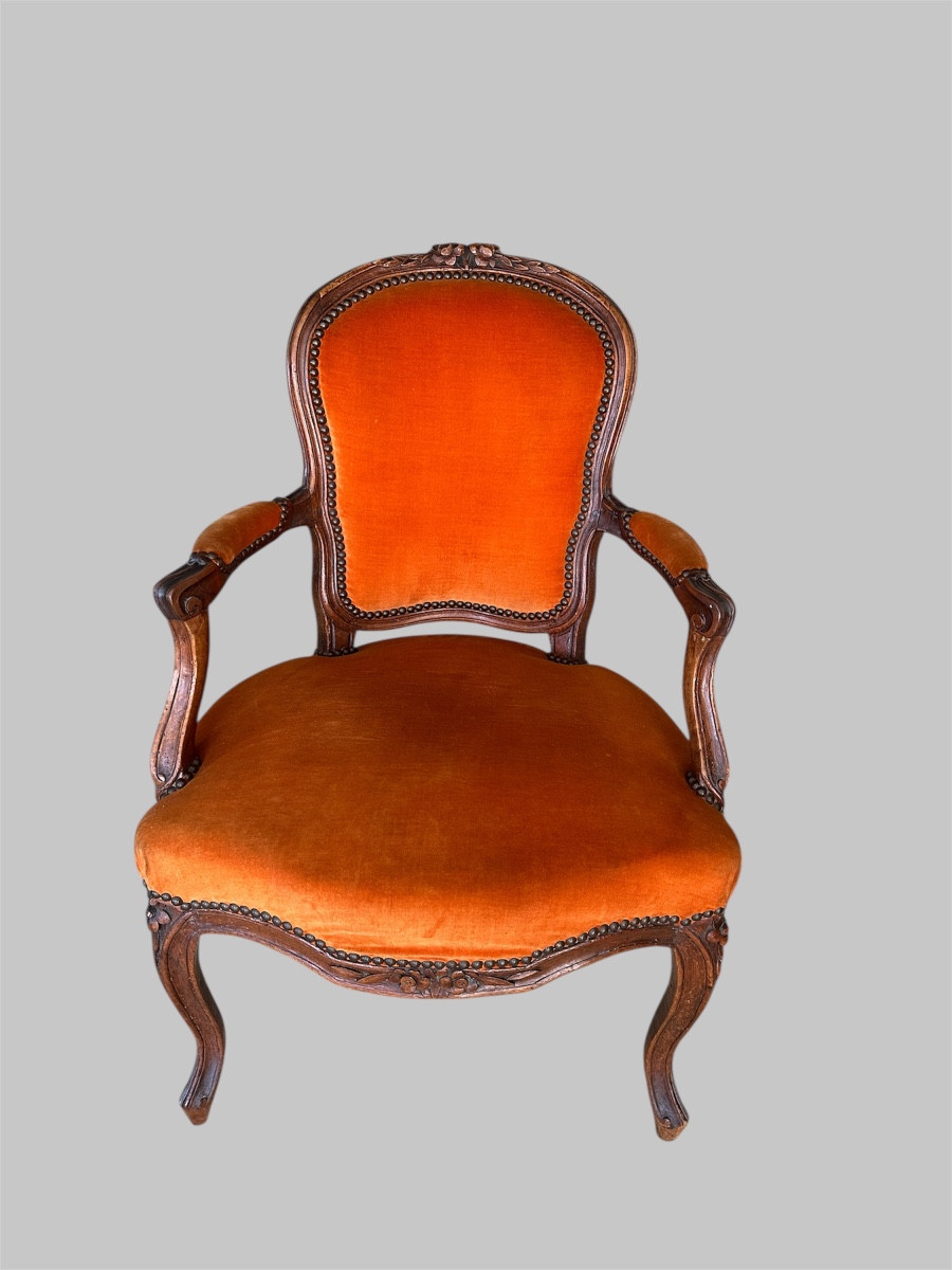 Pair Of Louis XV Period Cabriolet Armchairs-photo-5