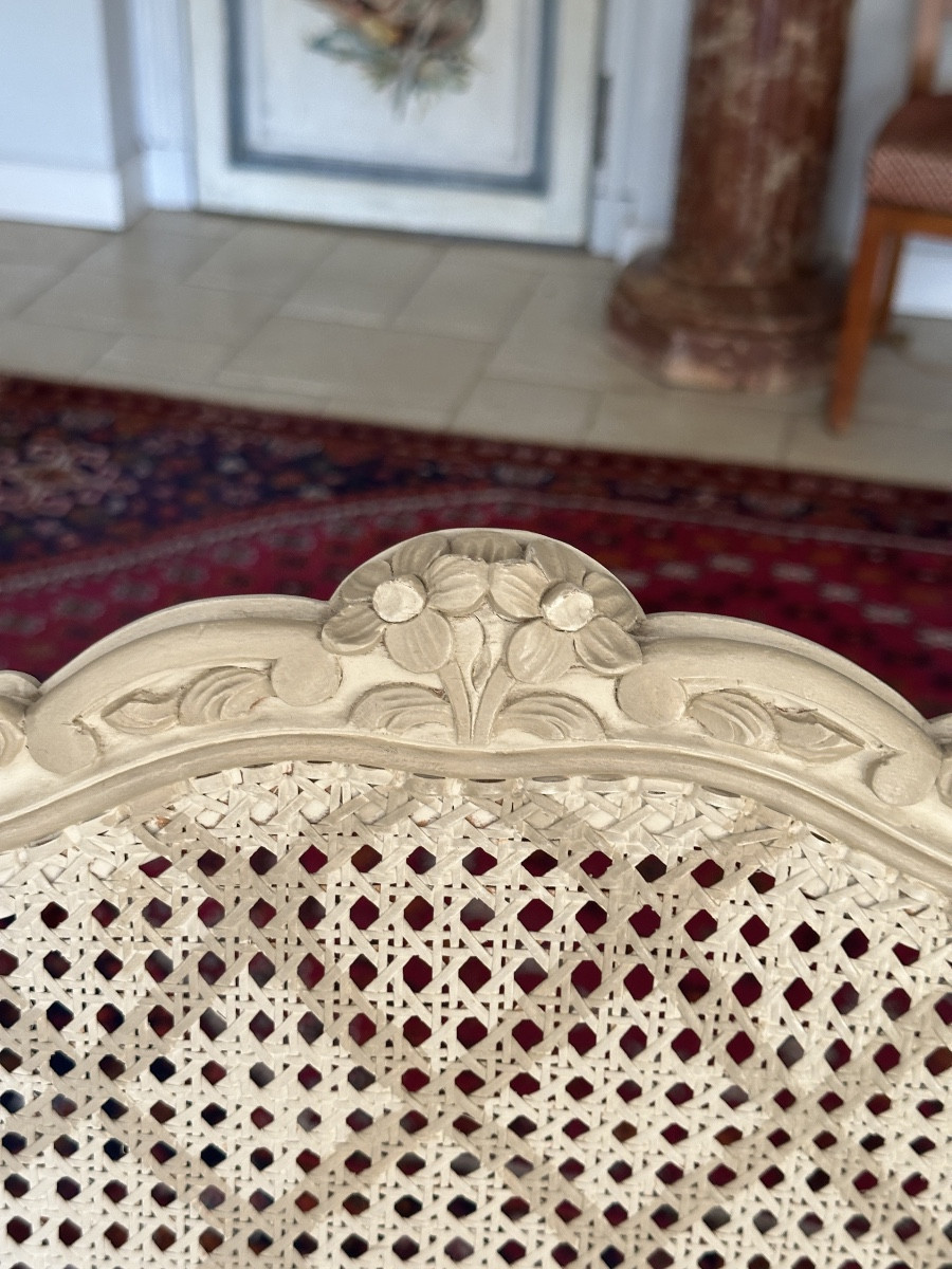 Suite de 6 chaises cannées de style Louis XV-photo-4