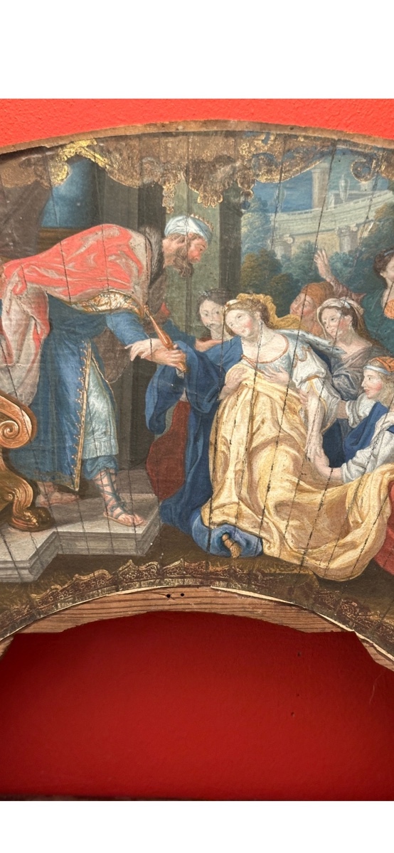 Tempera On Paper: “the Fainting Of Esther” By Antoine Coypel-photo-3