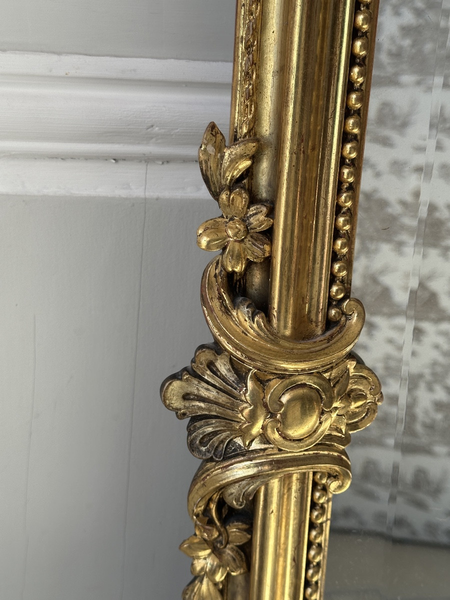 Belle glace dorée Louis XV d’époque Napoléon III-photo-2