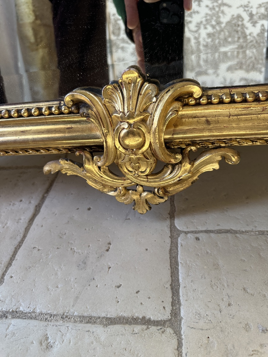 Belle glace dorée Louis XV d’époque Napoléon III-photo-4