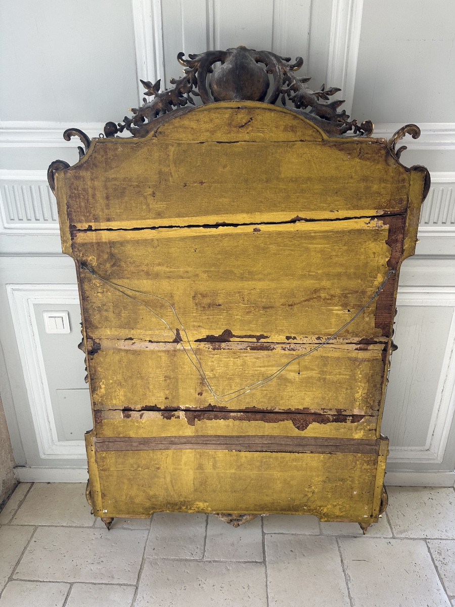 Belle glace dorée Louis XV d’époque Napoléon III-photo-8