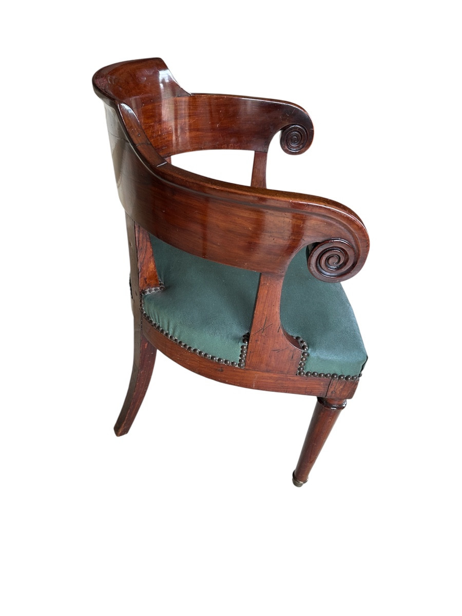 Restoration Style Office Chair In Mahogany And Mahogany Veneer-photo-2
