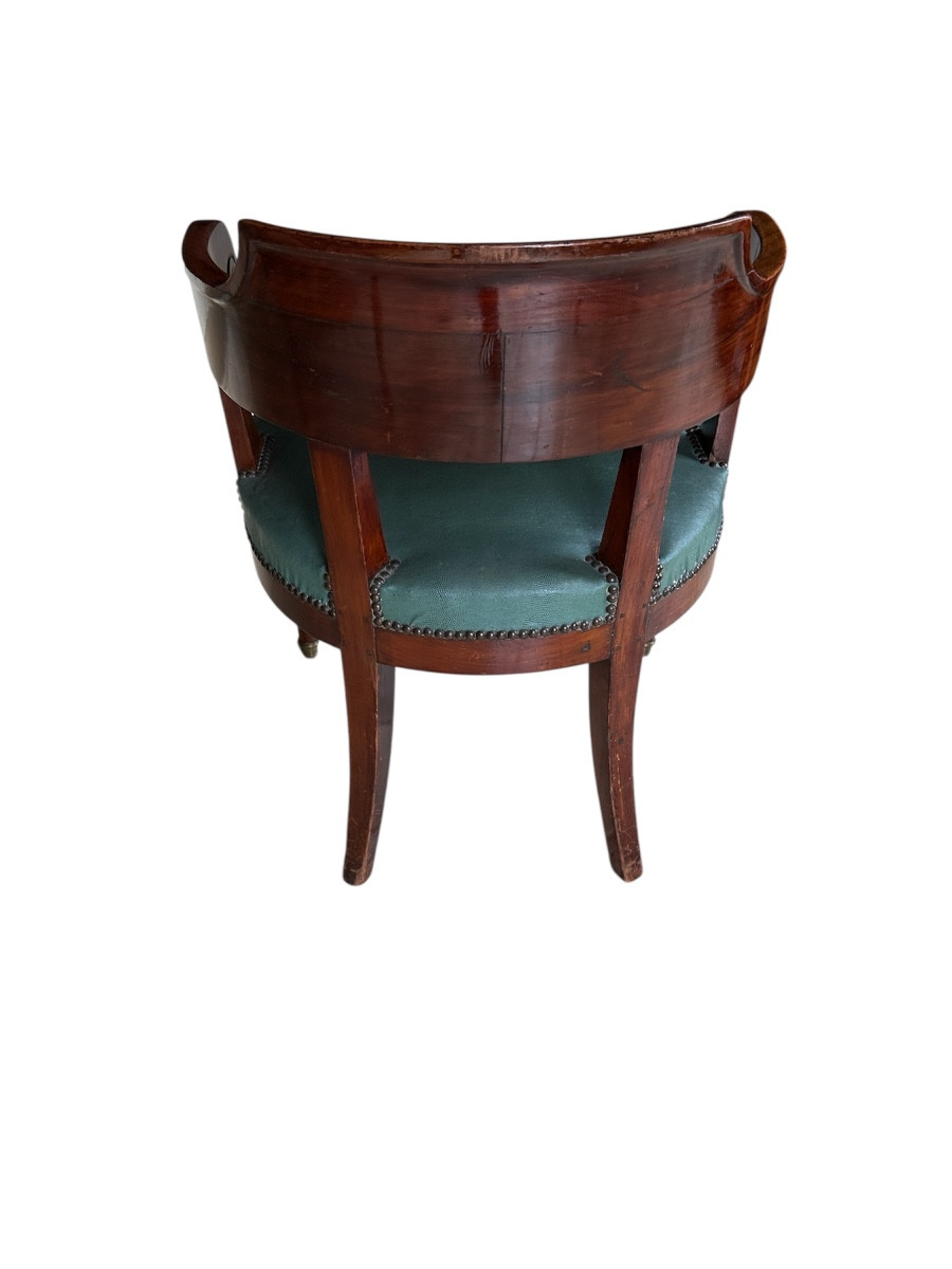 Restoration Style Office Chair In Mahogany And Mahogany Veneer-photo-4
