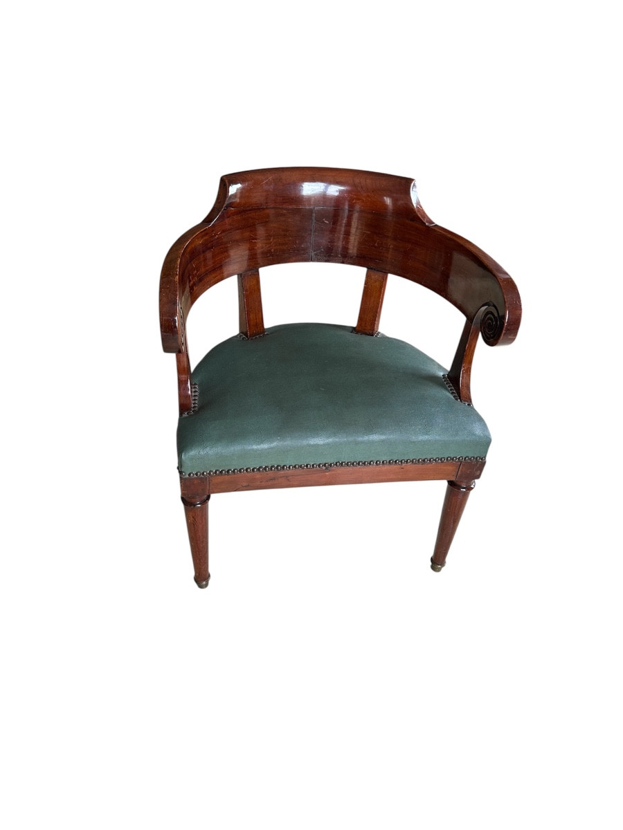 Restoration Style Office Chair In Mahogany And Mahogany Veneer-photo-2