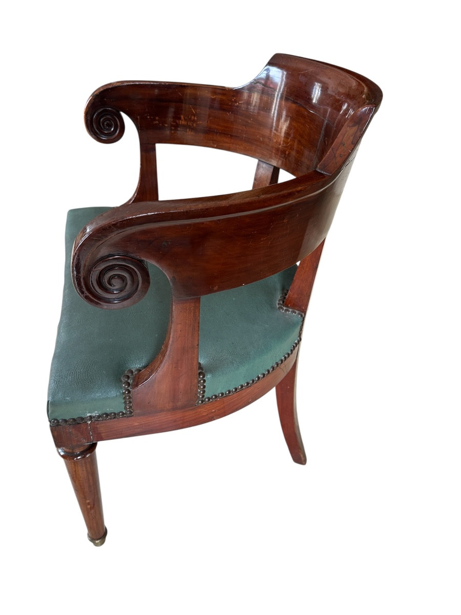 Restoration Style Office Chair In Mahogany And Mahogany Veneer-photo-2