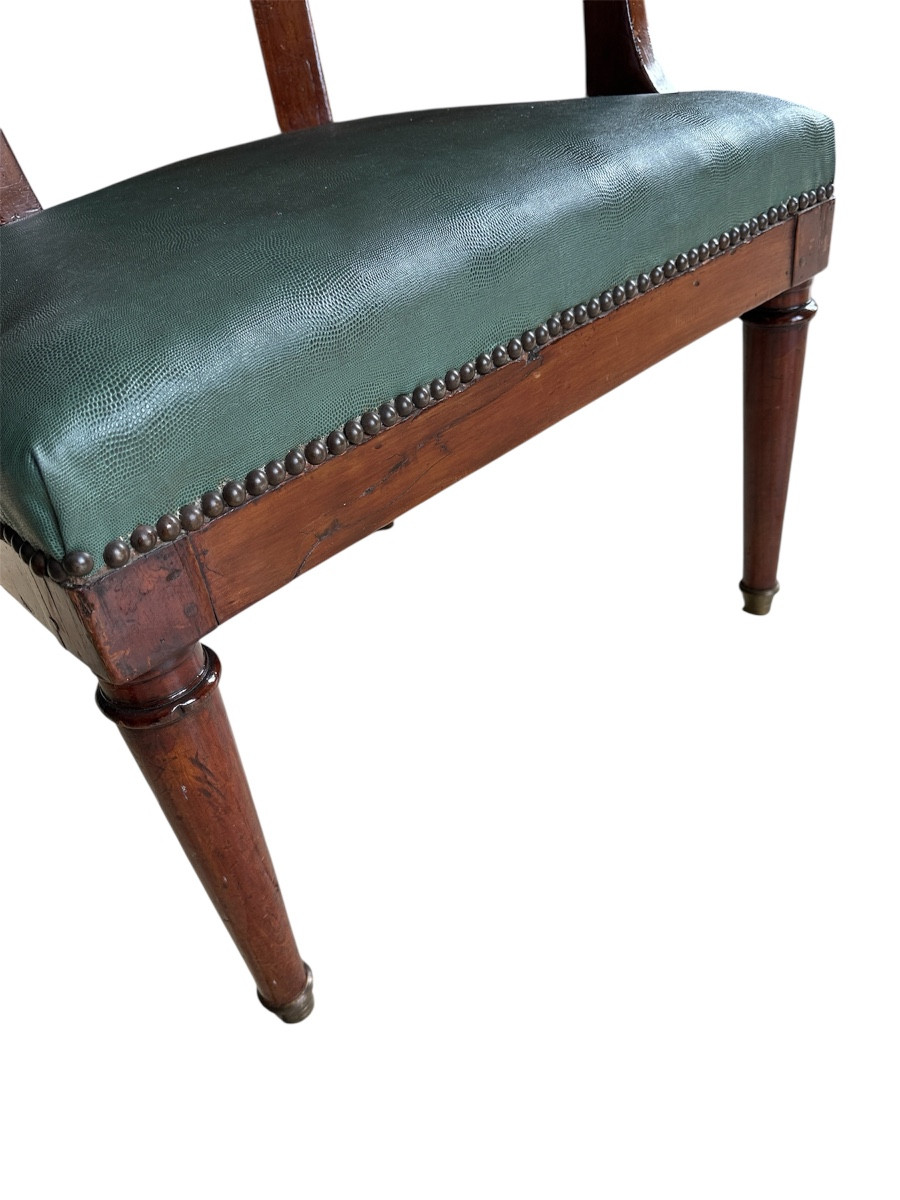 Restoration Style Office Chair In Mahogany And Mahogany Veneer-photo-5