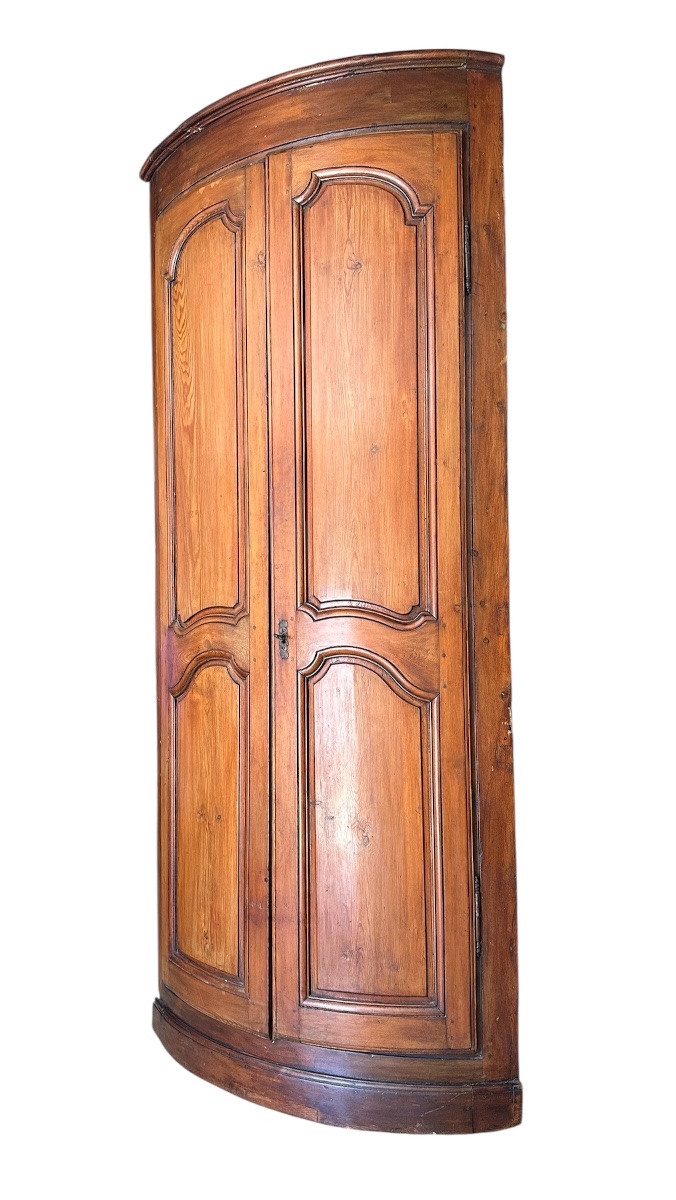 Beautiful Curved Louis XV-style Pine Corner Panel-photo-2