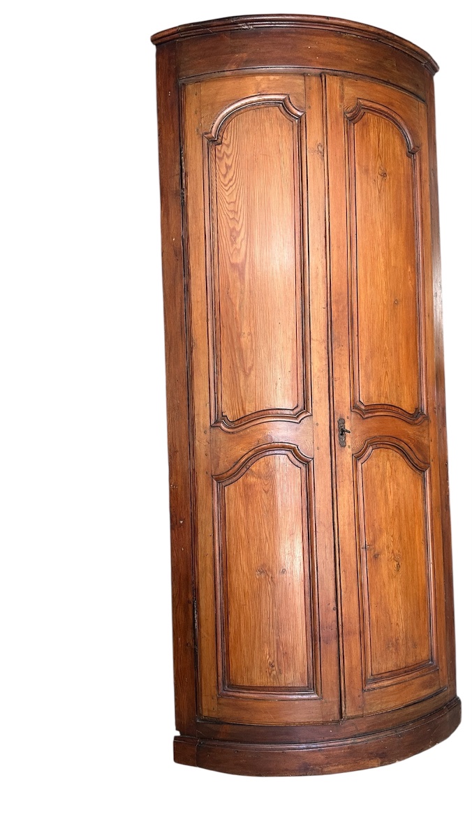 Beautiful Curved Louis XV-style Pine Corner Panel-photo-3
