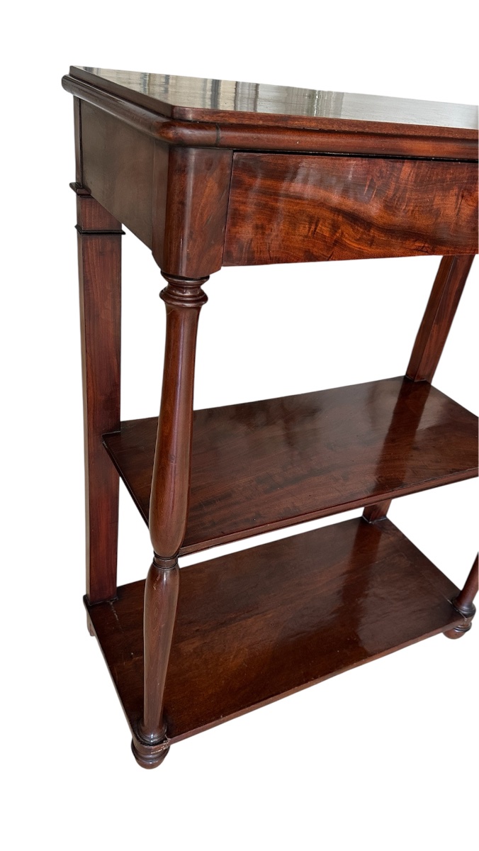 Élégante console -desserte en acajou et placage d’acajou estampillée -photo-2