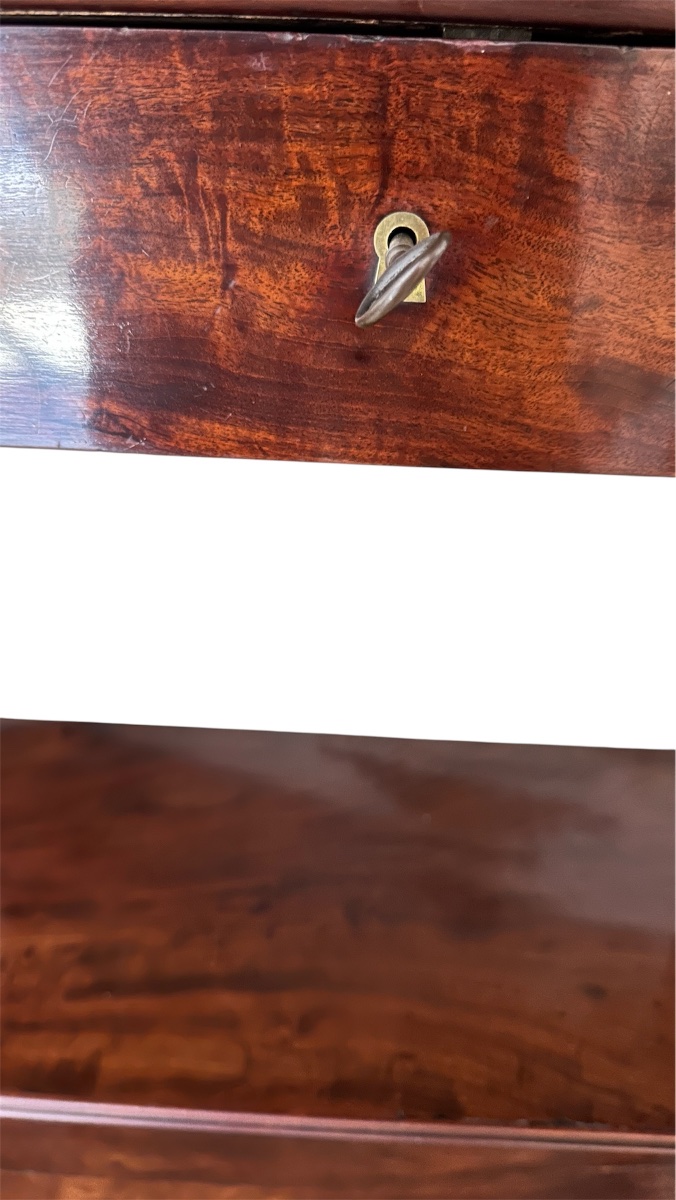 Élégante console -desserte en acajou et placage d’acajou estampillée -photo-4