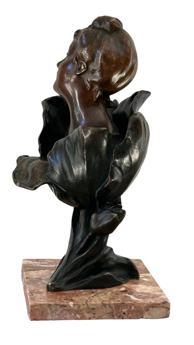 « La femme fleur «  bronze d’Henri Godet (1863-1937)-photo-2