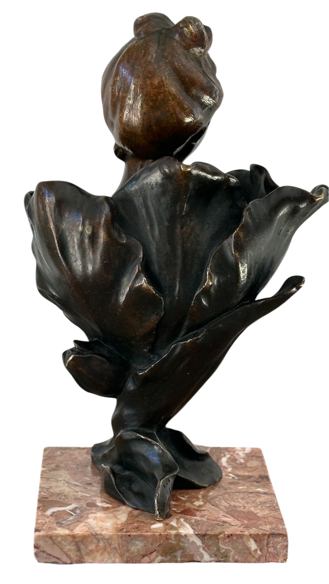 « La femme fleur «  bronze d’Henri Godet (1863-1937)-photo-3