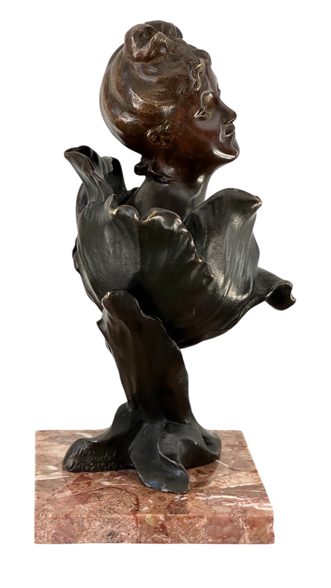 « La femme fleur «  bronze d’Henri Godet (1863-1937)-photo-4