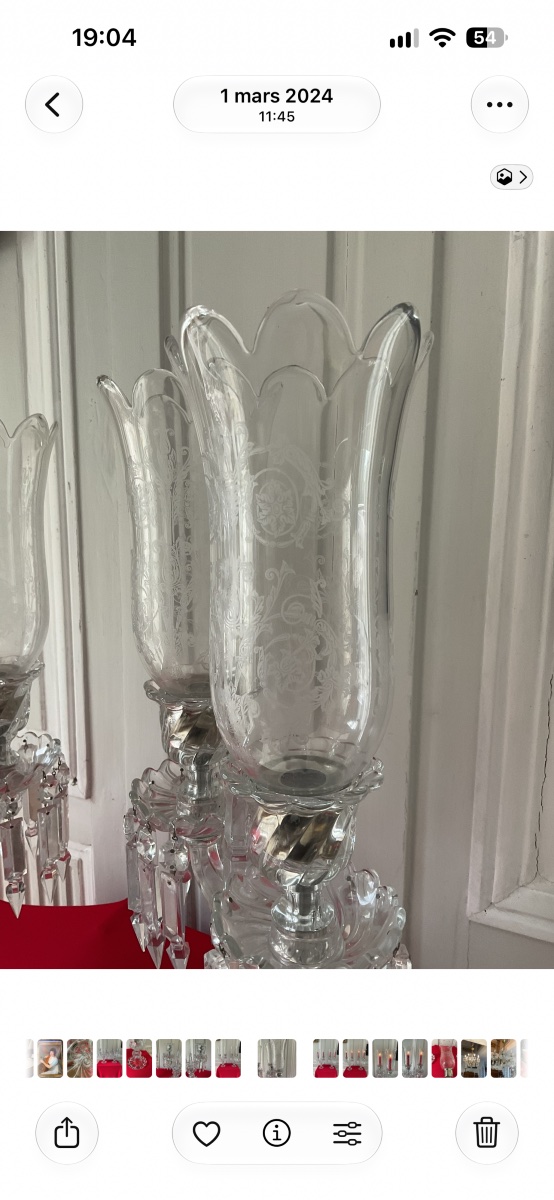 Pair Of Baccarat Crystal Candleholders-photo-3