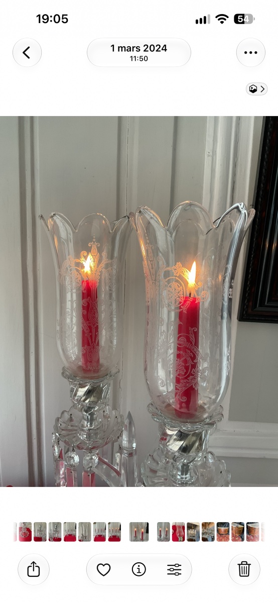 Pair Of Baccarat Crystal Candleholders-photo-3