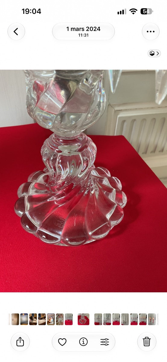 Pair Of Baccarat Crystal Candleholders-photo-4
