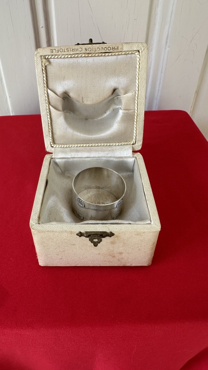 Rond de serviette en métal argenté : production Christofle-photo-2