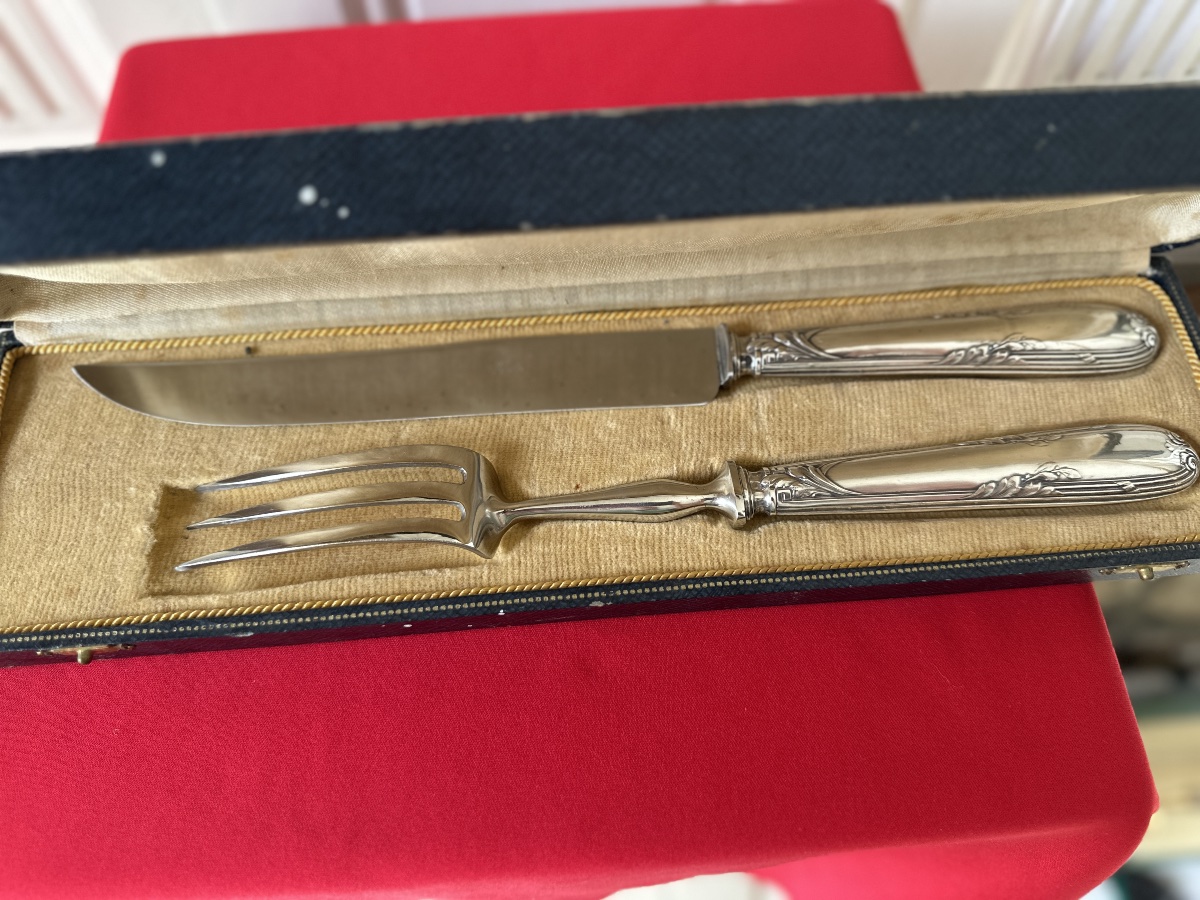 Silver-plated Serving Set In Its Presentation Box.