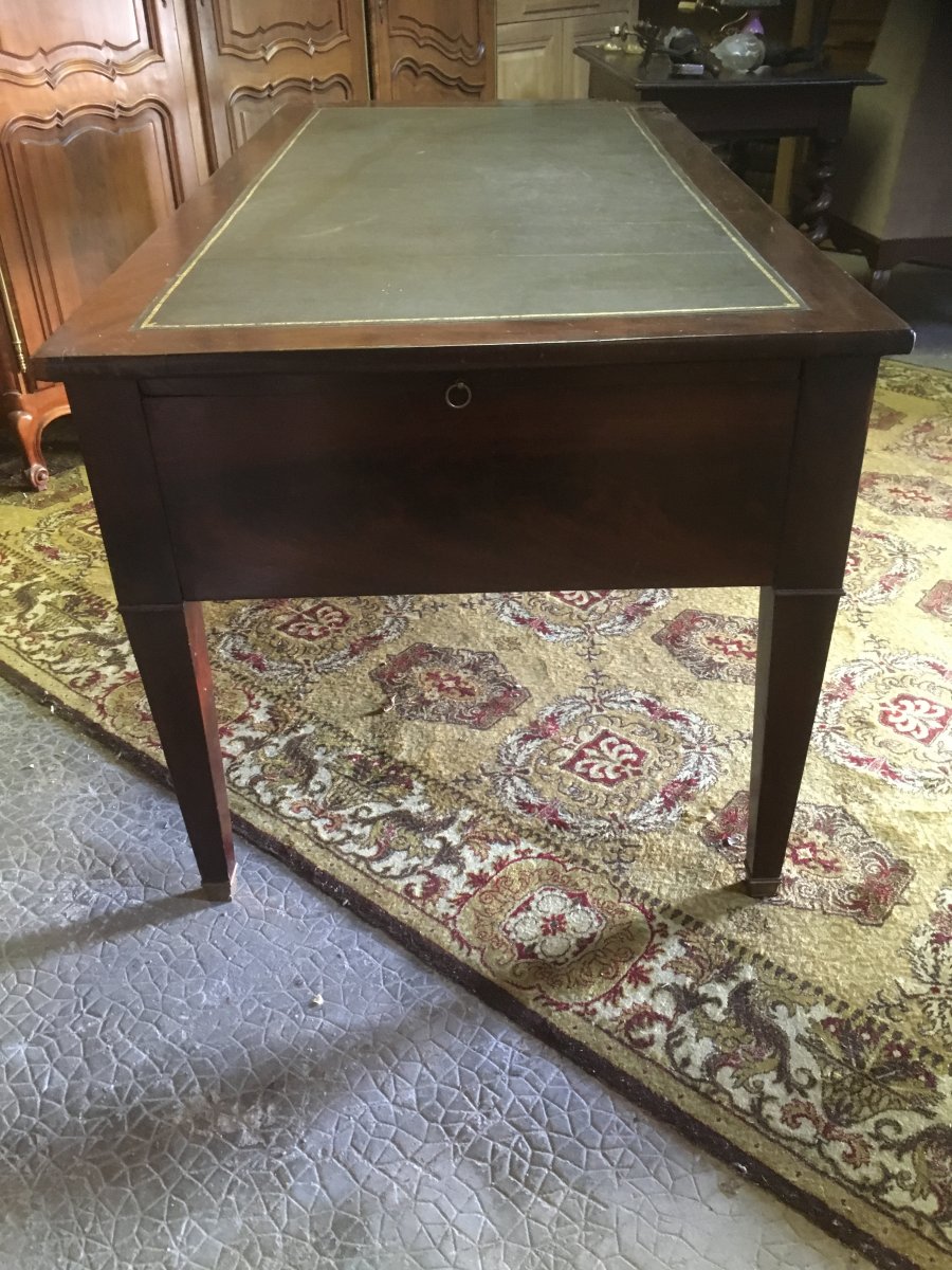 Grand Bureau d'époque Directoire En Acajou .-photo-3
