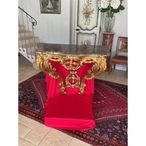 Louis XV Console In Golden Wood 