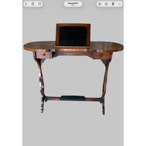 Elegant Kidney-shaped Reading Desk Made Of Natural, Waxed Fruitwood