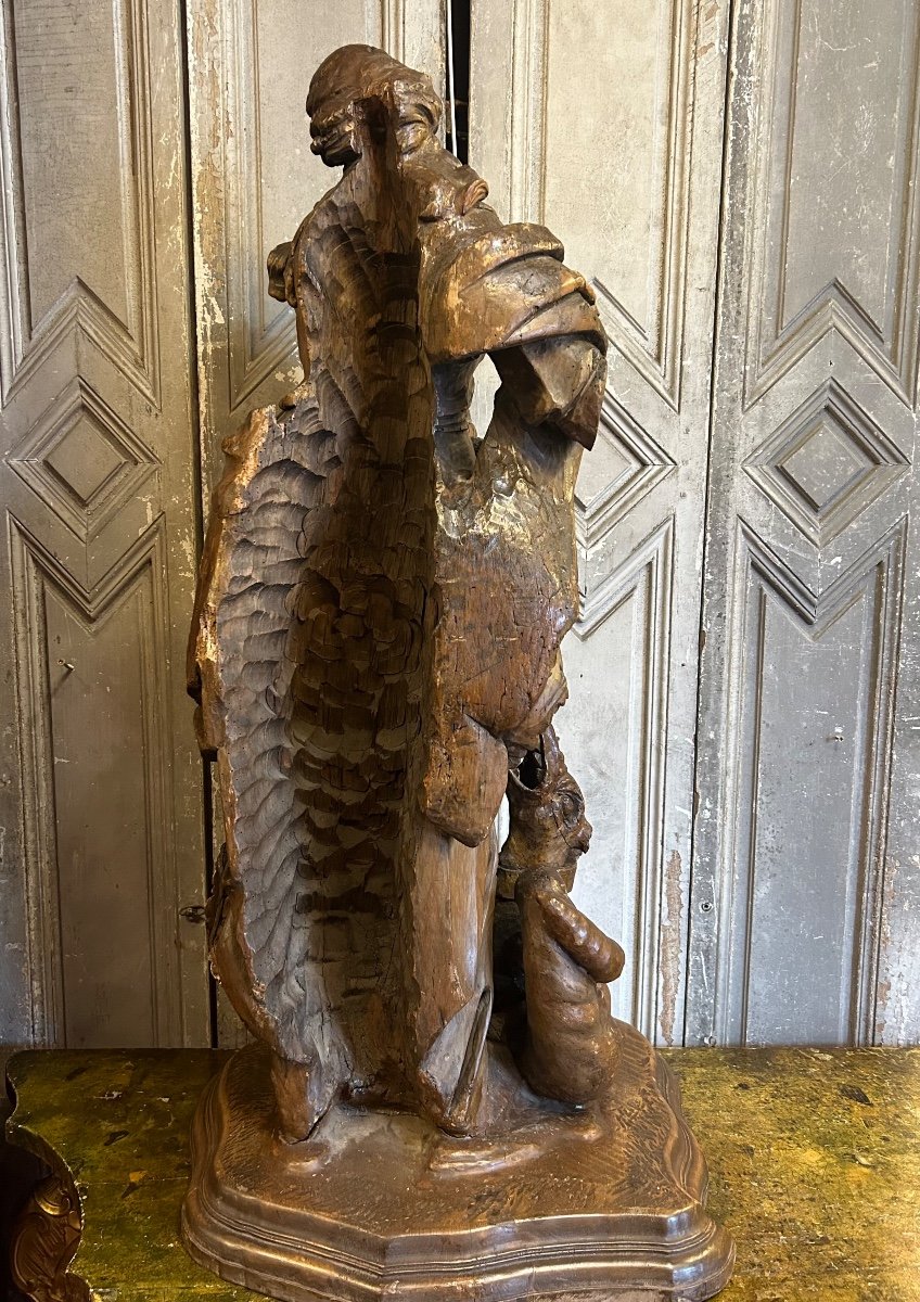 Sainte Marguerite Statue Baroque Début XVIIIe -photo-1