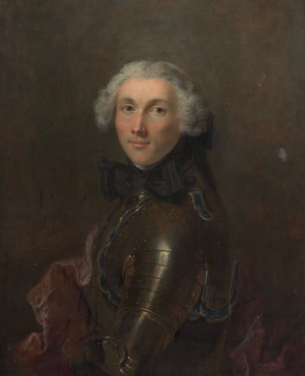 Portrait D’homme En Armure Par R. Levrac Dit Tournières-photo-2
