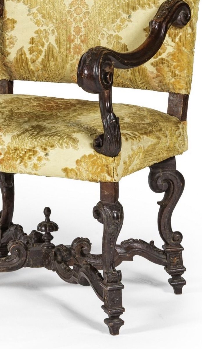 Pair Of Walnut Armchairs Early 18th Century-photo-1