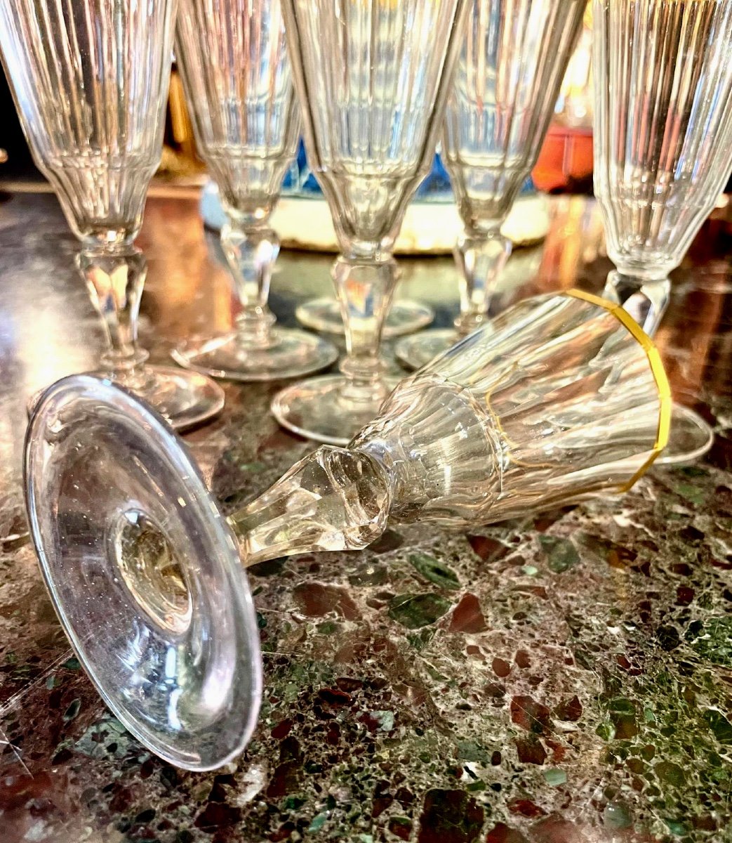 Rare Suite De Huit Verres XVIIIe-photo-3