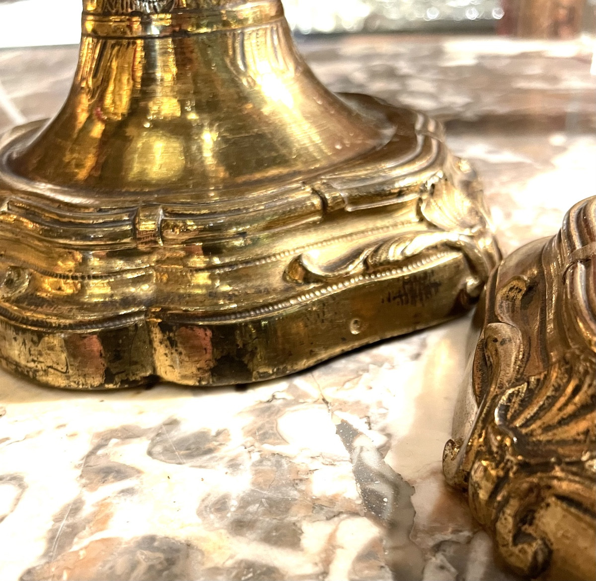 Bougeoirs aux coquilles Ep. Louis XV-photo-3