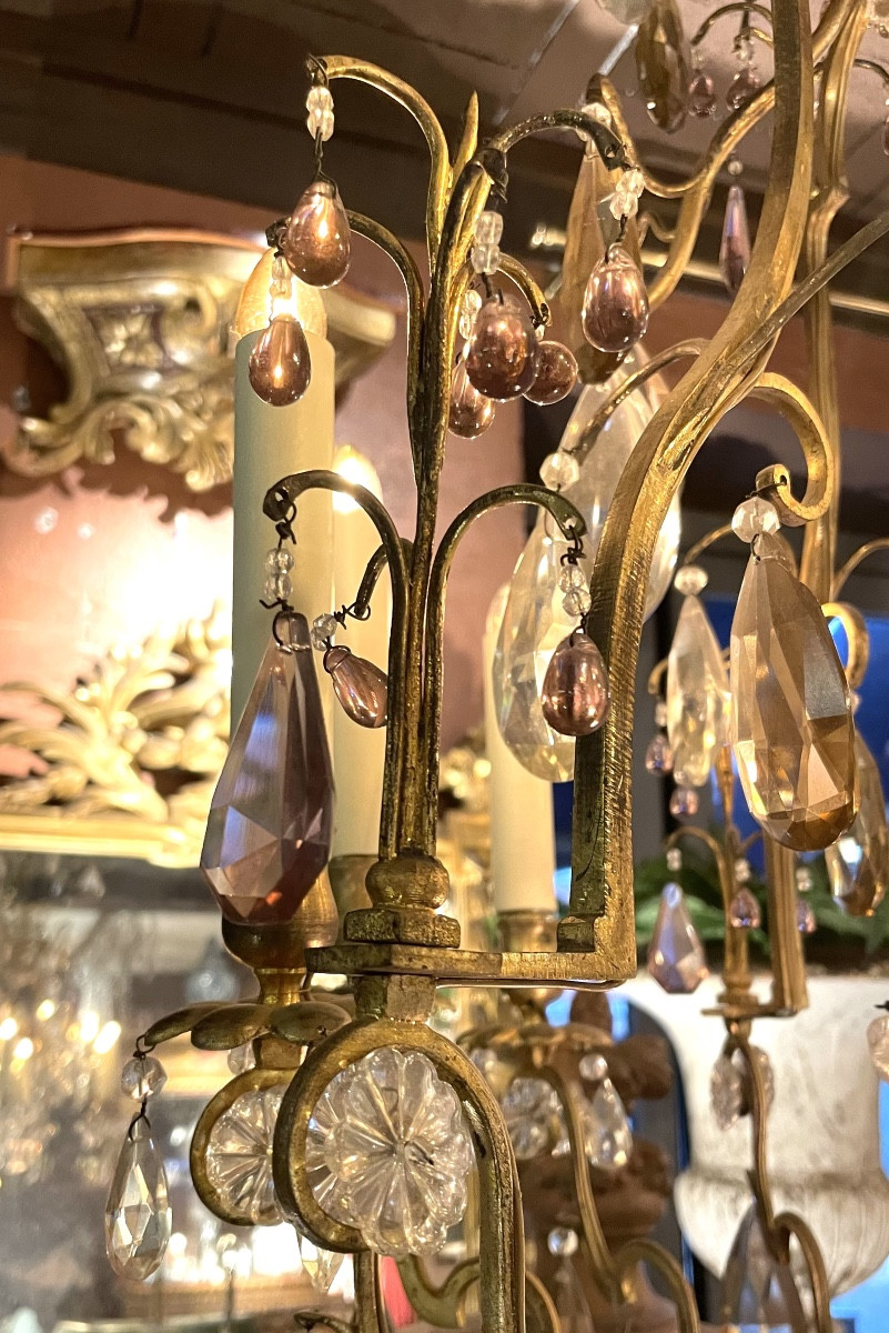 Beau lustre à cage style XVIIIe siècle -photo-4