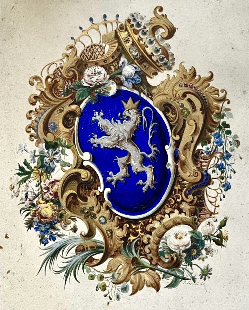 19th Century Gouache Coat Of Arms