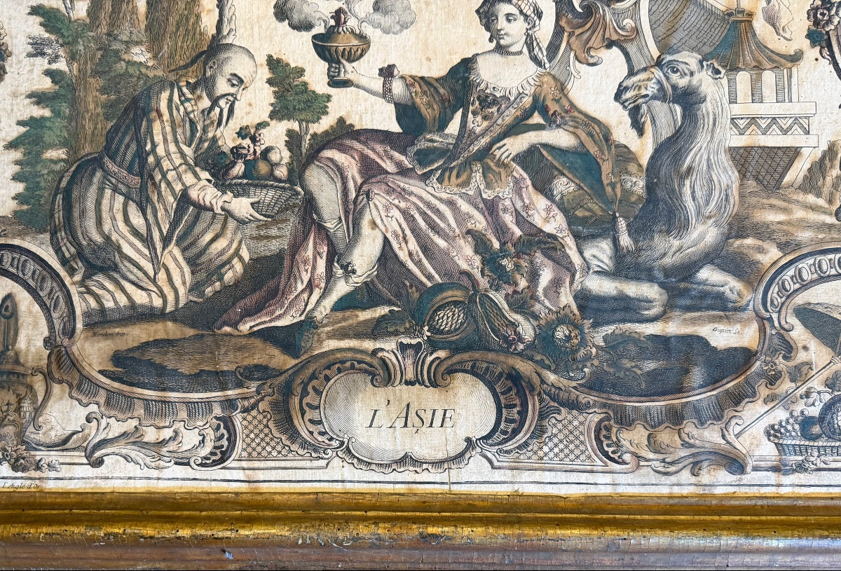 Gravure encadrée « L’Asie » début XVIIIe siècle.-photo-2