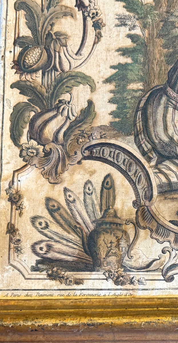 Gravure encadrée « L’Asie » début XVIIIe siècle.-photo-3