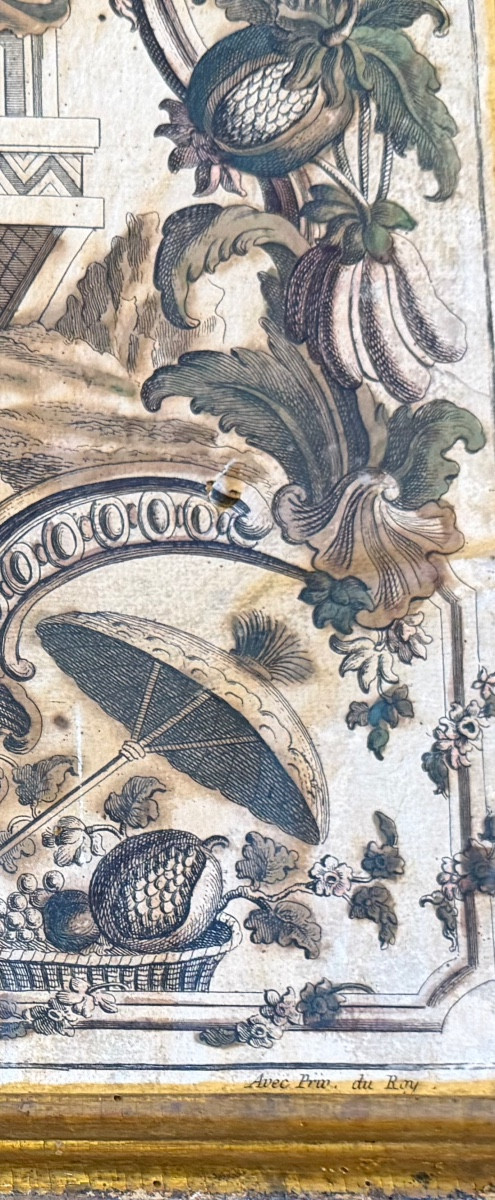 Gravure encadrée « L’Asie » début XVIIIe siècle.-photo-4